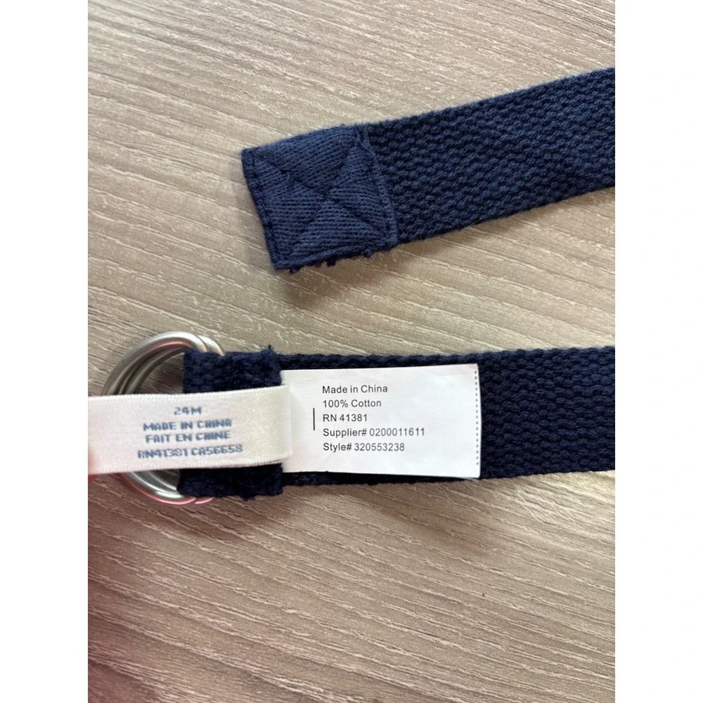 Ralph Lauren Toddler Boys Navy Blue Cotton Webbed D-Ring Belt 24M School Formal
